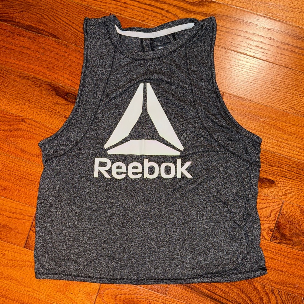 Reebok Charcoal tank top with open back small